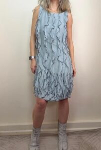 Coast pastel blue pure silk ruffle textured mini dress — photo 2 of 11