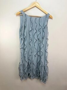 Coast pastel blue pure silk ruffle textured mini dress — photo 4 of 11