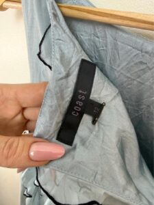 Coast pastel blue pure silk ruffle textured mini dress — photo 6 of 11