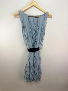 Coast pastel blue pure silk ruffle textured mini dress — photo 8 of 11