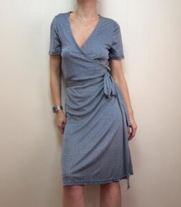 Pure Collection 100% Silk Wrap Dress Blue Geometric spring summer layer Elegant Midi L