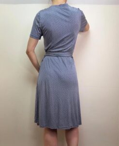Pure Collection 100% Silk Wrap Dress Blue Geometric spring summer layer Elegant Midi L — photo 2 of 11
