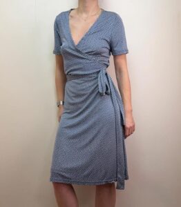 Pure Collection 100% Silk Wrap Dress Blue Geometric spring summer layer Elegant Midi L — photo 3 of 11