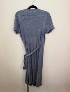 Pure Collection 100% Silk Wrap Dress Blue Geometric spring summer layer Elegant Midi L — photo 5 of 11