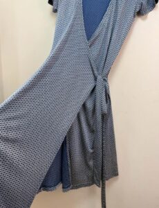 Pure Collection 100% Silk Wrap Dress Blue Geometric spring summer layer Elegant Midi L — photo 8 of 11