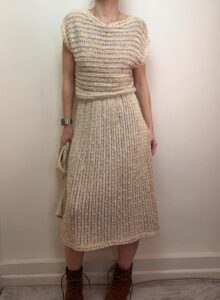 Vintage 80s Lady Be Good cream knit midi dress & cardigan set cottagecore boho — photo 3 of 15