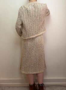 Vintage 80s Lady Be Good cream knit midi dress & cardigan set cottagecore boho — photo 4 of 15