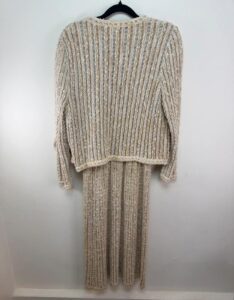 Vintage 80s Lady Be Good cream knit midi dress & cardigan set cottagecore boho — photo 7 of 15