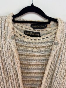 Vintage 80s Lady Be Good cream knit midi dress & cardigan set cottagecore boho — photo 9 of 15