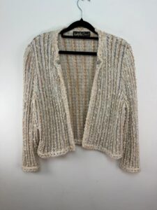 Vintage 80s Lady Be Good cream knit midi dress & cardigan set cottagecore boho — photo 13 of 15