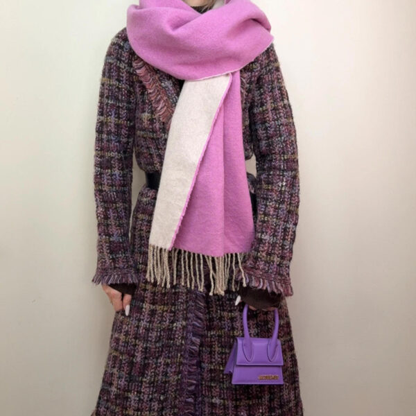 Scottish Cashmere Begg & Co Oversized Scarf Wrap Reversible Fringed Luxury Shawl