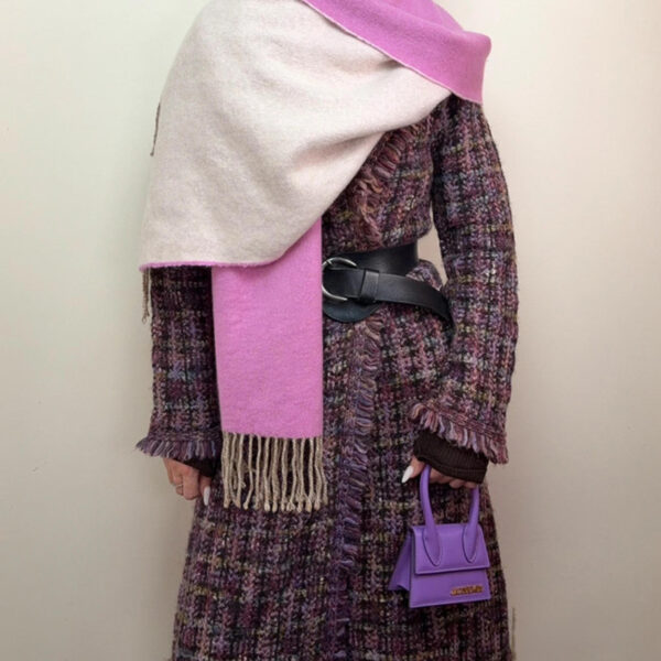 Scottish Cashmere Begg & Co Oversized Scarf Wrap Reversible Fringed Luxury Shawl