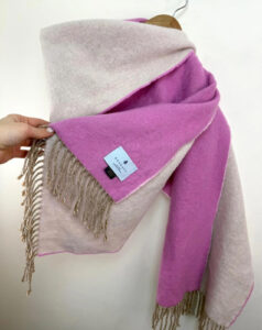 Scottish Cashmere Begg & Co Oversized Scarf Wrap Reversible Fringed Luxury Shawl — photo 13 of 15
