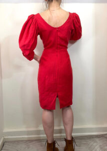 Droopy &Browns by Angela Holmes red linen dress puff sleeve vintage 80s romantic — photo 2 of 13