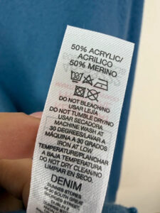 Dunnes Stores Blue Merino Wool Blend V-Neck Jumper — photo 7 of 7