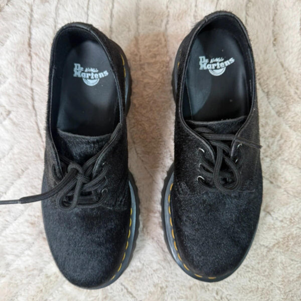 Dr. Martens chunky 1461 Quad hair-on black platform pony hair shoes uk5/ eu38