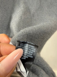 Marc Gibaldi Pure 100% Cashmere Grey Fringe Scarf Minimalist Soft Knit Quiet Luxury — photo 6 of 7