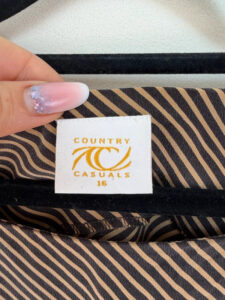 Country Casuals Pure 100% Silk Brown Striped Sleeveless Fitted Top — photo 5 of 9