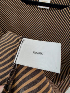 Country Casuals Pure 100% Silk Brown Striped Sleeveless Fitted Top — photo 6 of 9