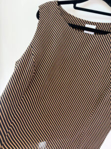Country Casuals Pure 100% Silk Brown Striped Sleeveless Fitted Top — photo 7 of 9