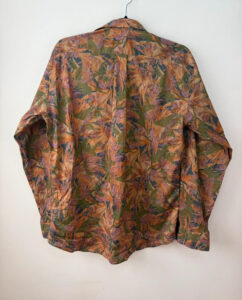 Trasformazioni Tessili Floral Rusty Orange 100% Cotton Button Shirt Blouse — photo 3 of 10