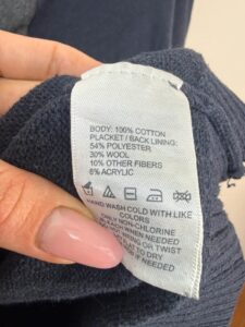 Baumler Navy Button Neck Cotton Knit Quiet Luxury Classic Minimal coastal casual — photo 6 of 6