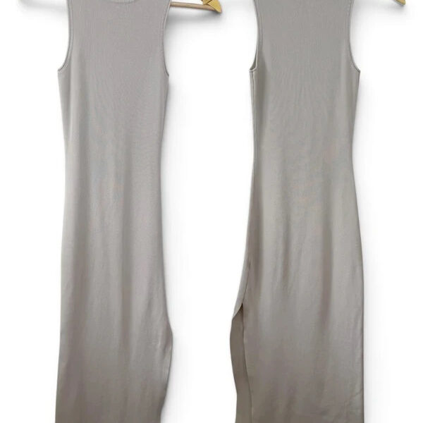 ASOS Tall Womens Beige Nude Knitted Maxi Dress UK 10 Fitted Bodycon Neutral
