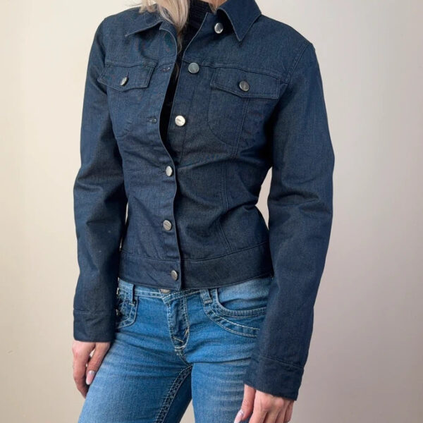 JOOP! Jeans Womens Dark Indigo Fitted Denim Button Jacket UK 10–12 Trucker y2k