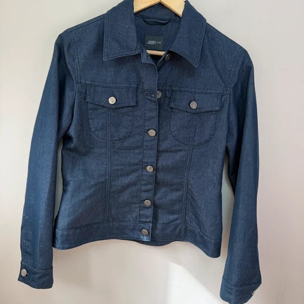 JOOP! Jeans Womens Dark Indigo Fitted Denim Button Jacket UK 10–12 Trucker y2k