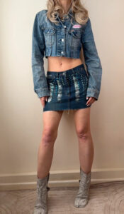 Zoe Women's Low Rise Embellished Denim Mini Skirt — photo 3 of 13