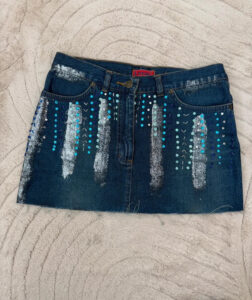 Zoe Women's Low Rise Embellished Denim Mini Skirt — photo 4 of 13