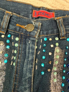 Zoe Women's Low Rise Embellished Denim Mini Skirt — photo 10 of 13
