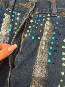 Zoe Women's Low Rise Embellished Denim Mini Skirt — photo 11 of 13