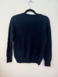 Uniqlo Women's Pure 100% Cashmere V-Neck Fitted Jumper Navy Blue — photo 4 of 10