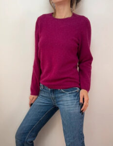 John Lewis Women's pure 100% Cashmere Fuchsia Crew Neck Jumper Sweater