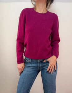 John Lewis Women's pure 100% Cashmere Fuchsia Crew Neck Jumper Sweater — photo 2 of 10