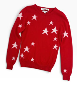 Clements Ribeiro Women's 100% Cashmere Red White Star Jumper — photo 3 of 10