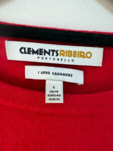 Label on a Clements Ribeiro piece, UK 12