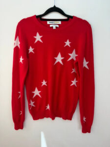 Clements Ribeiro Women's 100% Cashmere Red White Star Jumper — photo 6 of 10