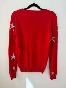 Clements Ribeiro Women's 100% Cashmere Red White Star Jumper — photo 7 of 10
