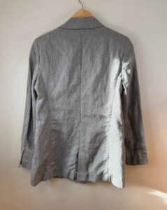 ZARA Women's Linen Blend Pinstripe Fitted Long Blazer — photo 5 of 10