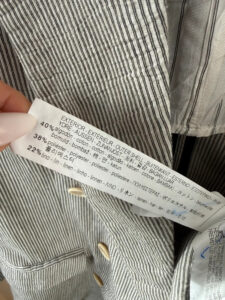 ZARA Women's Linen Blend Pinstripe Fitted Long Blazer — photo 7 of 10