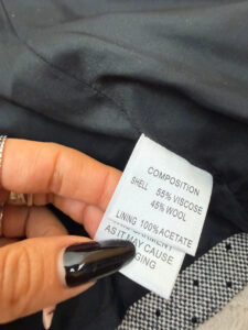 Michel Ambers 90s Grey Black Wool Velvet Polka Dot Fitted Peplum Blazer — photo 7 of 12