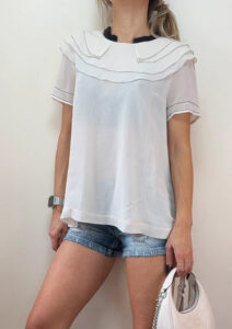 Ted Baker womens cream oversized collar blouse