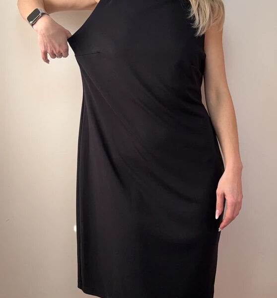 Wallis Womens Black High Neck Sleeveless Midi Pencil Fitted Dress UK 16 Evening