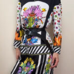 Just Cavalli 2014 womens Floral Orient Graphic Print Relaxed Mini Dress UK 10
