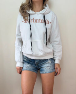 John Richmond womens white embroidered gothic rose gold logo hoodie — photo 2 of 15