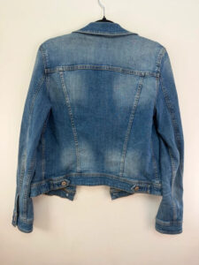 Mango Denim womens Y2K fitted blue button trucker jacket — photo 4 of 13