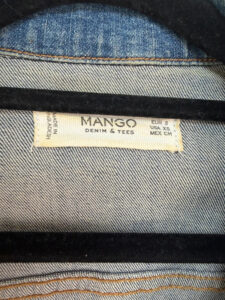 Mango Denim womens Y2K fitted blue button trucker jacket — photo 6 of 13