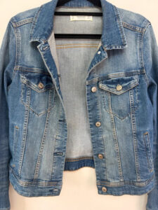 Mango Denim womens Y2K fitted blue button trucker jacket — photo 7 of 13